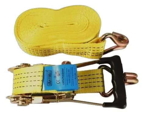 Linga Para Carga 2PULG X 9MTS 5TON C/ratchet Ganchos Metalicos 1PZA Uyustools
