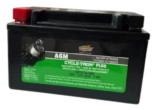 Bateria Agm Scooter (+-) 12V 135CCA 7,4AH Reforzada YTX7A-BS ((interstate))