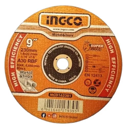Disco Corte Fino Metal 9" (230MM) (1.6X22.2MM) (ingco)
